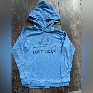 Kid’s side small Blue Light Weight “I Axolotl Questions” Hoodie